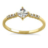 varitsa-jewellers - Solid 14K Yellow Gold Simple Princess Cut Ring - 01WS50